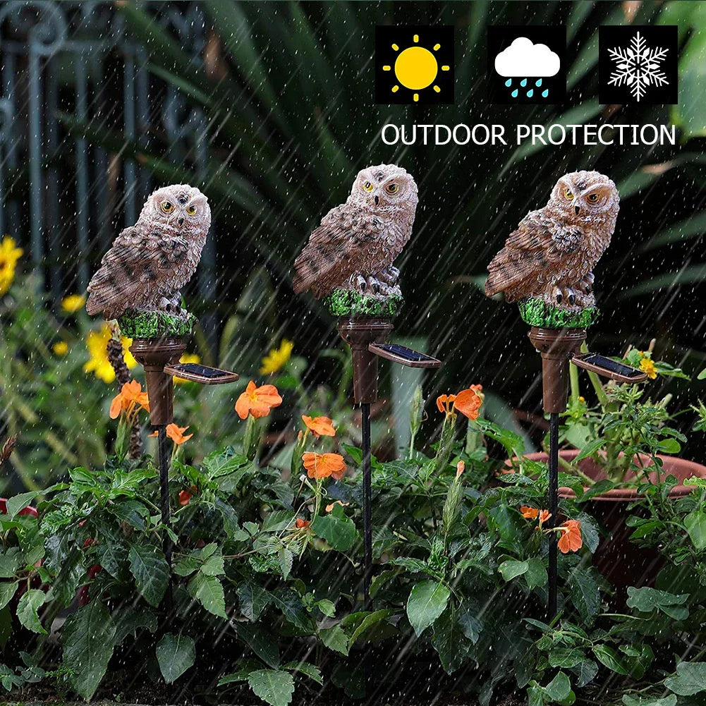 Solar LED Lights Lawn Stake Owl