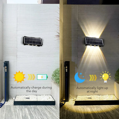 Solar LED Light, Outdoor Waterproof Wall Lamp, Dusk to Dawn Fence Up And Down Luminous Lighting  for Summer Garden Yard Porch