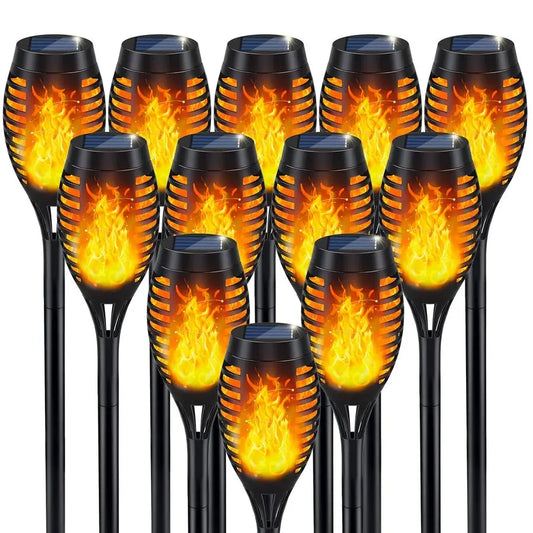 Solar Flame Torch Lights for Outdoor Decoration, 12Pack Outdoor Lights Solar Powered Waterproof, LED Torches for Outside Decor,