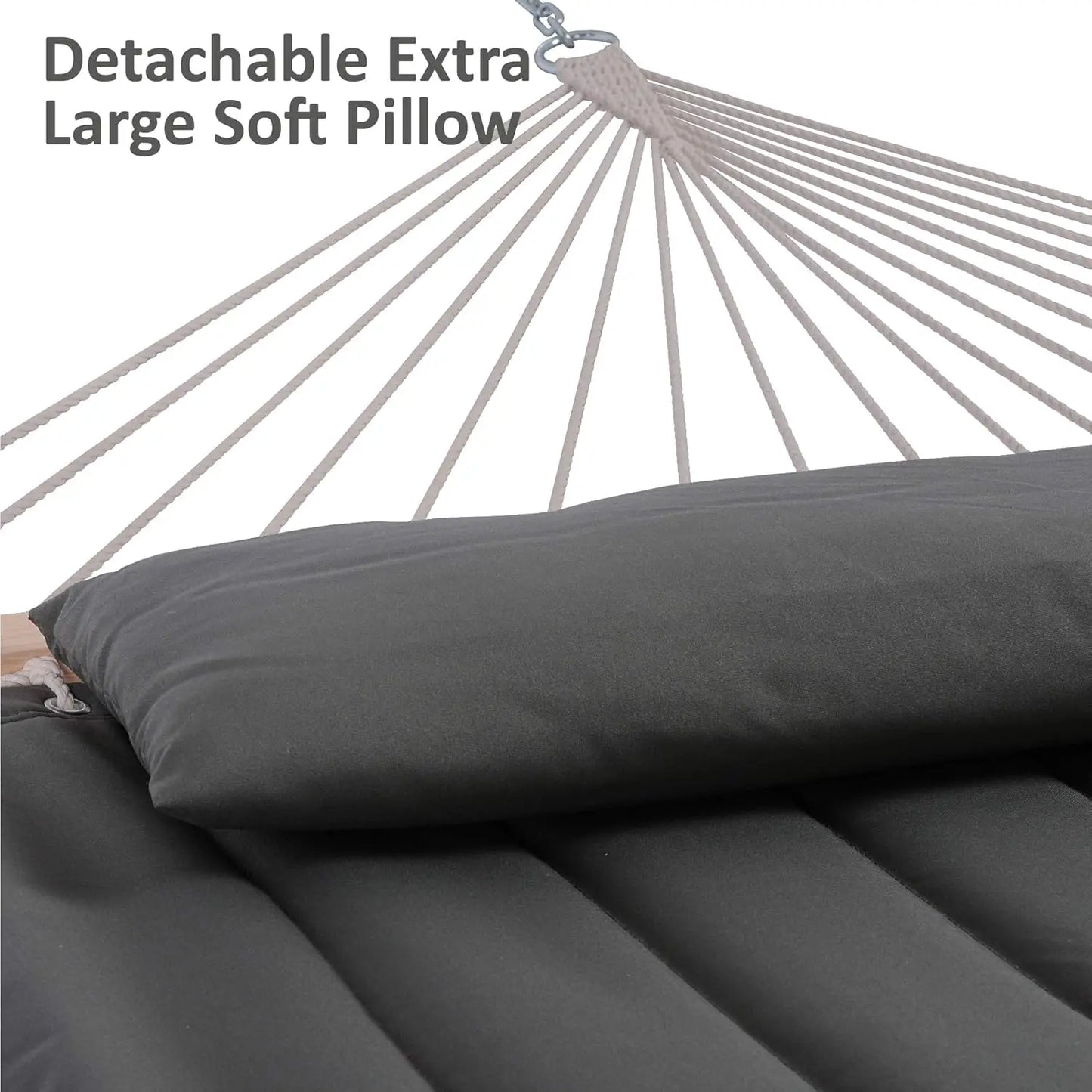 Hammocks Double Hammock with Wooden Stand Included, Outdoor Hammocks for Outside, 475 lbs Capacity, Dark Gray, Customized