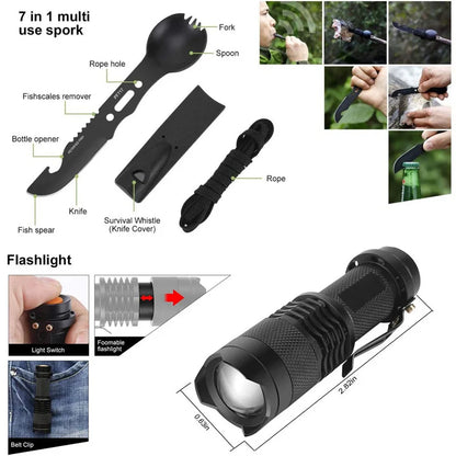 12in1 Multifunctional Emergency Equipment Outdoor Survival Kit Military Outdoor Travel Exploration Camping Tools First Aid Kits