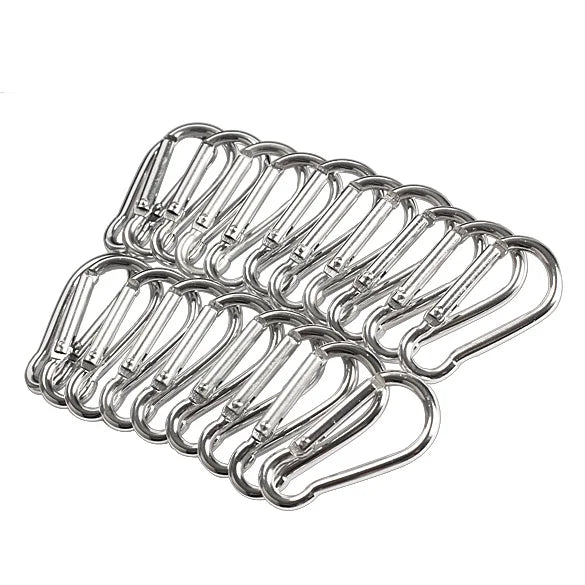 20pcs Carabiner Snap Hooks Alluminum Alloy Carabiner Clip Lightweight Quickly Attached Fixing for Fishing Hiking