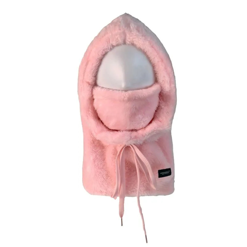 Adjustable Winter Balaclava Hat with Sherpa Hood and Windproof Ski Face Cover for Men and Women