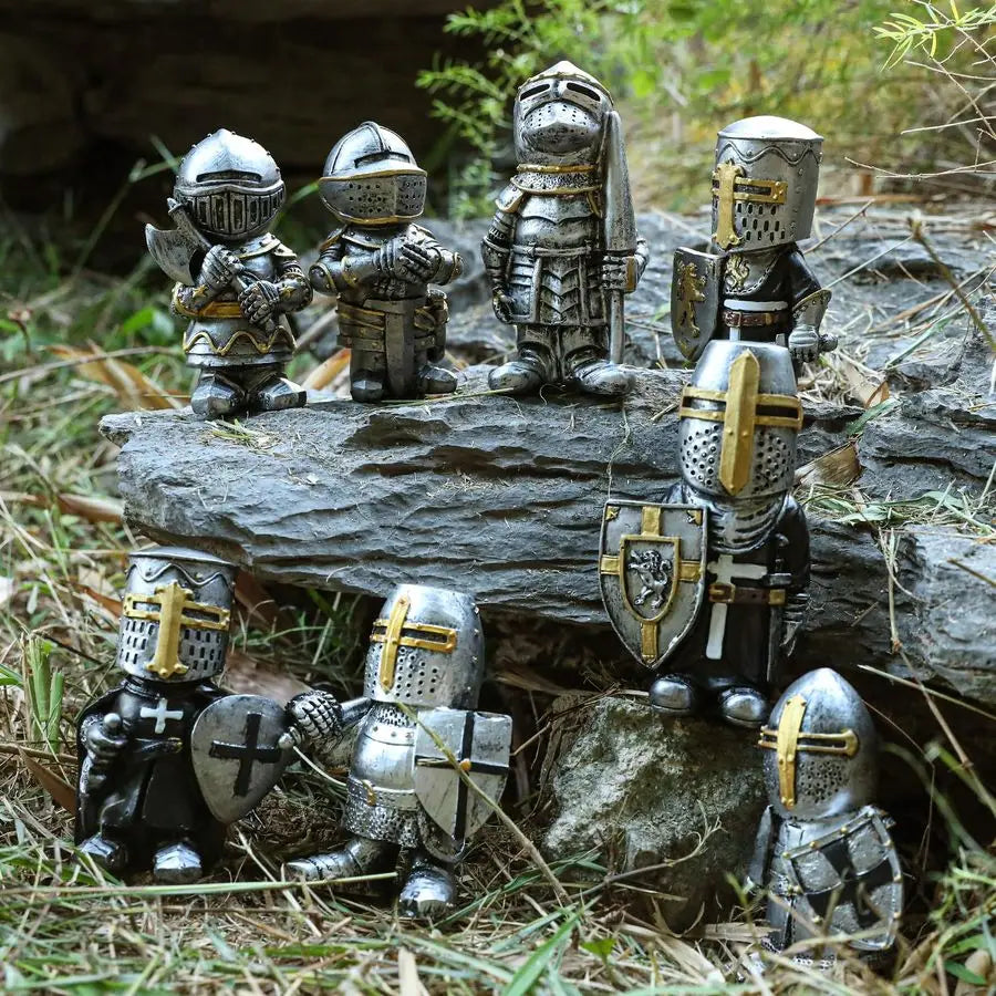 8 PCS Knight Garden Gnomes
