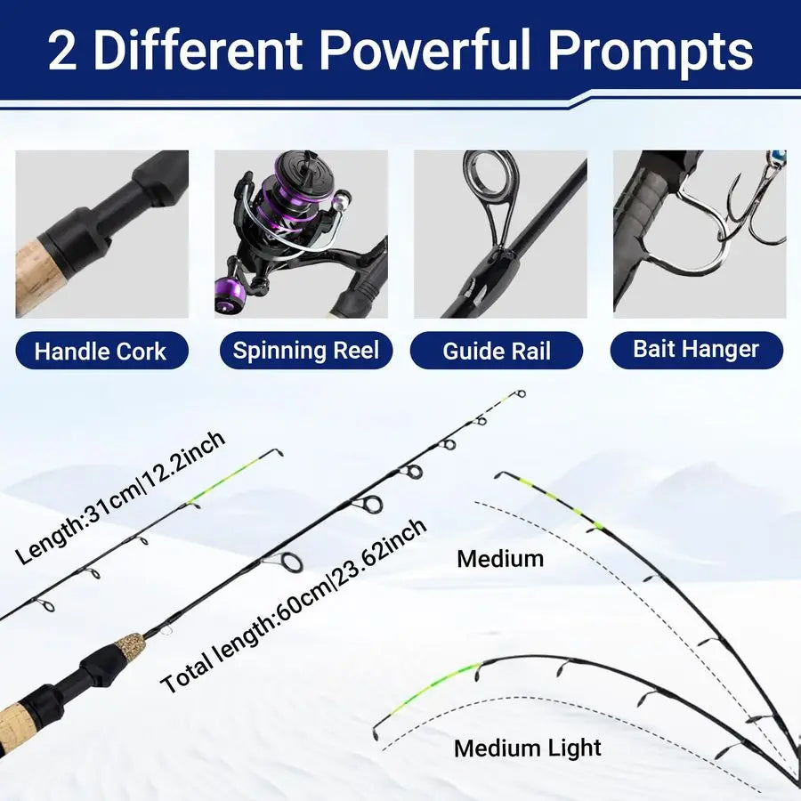 Complete Set Ice Fishing Gear with Backpack Seat