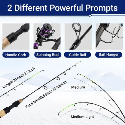 Complete Set Ice Fishing Gear with Backpack Seat