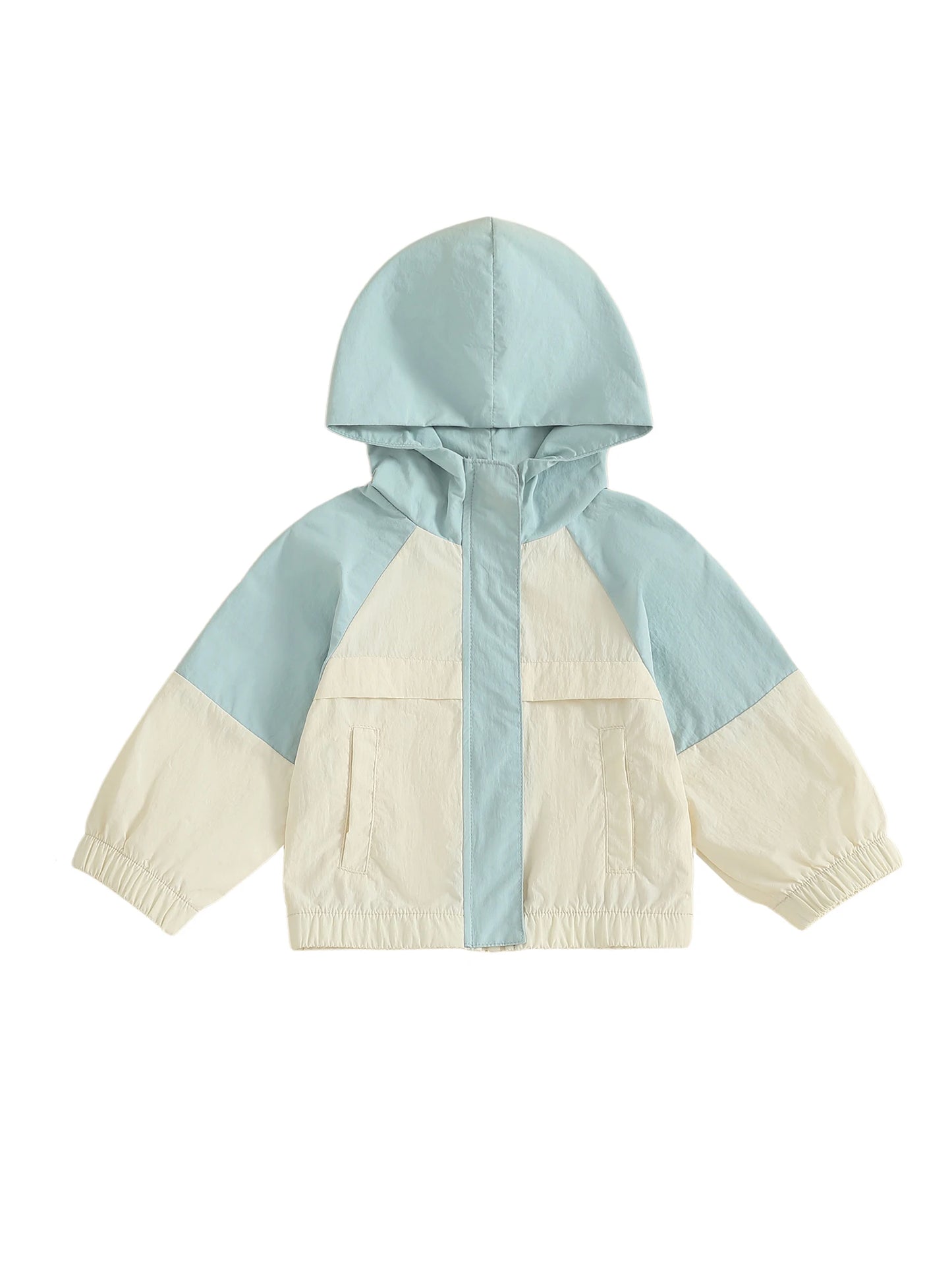 Infant Hooded Jacket with Front Pockets and Zipper Closure Long Sleeve Coat in Vibrant Colors for Year-Round Wear