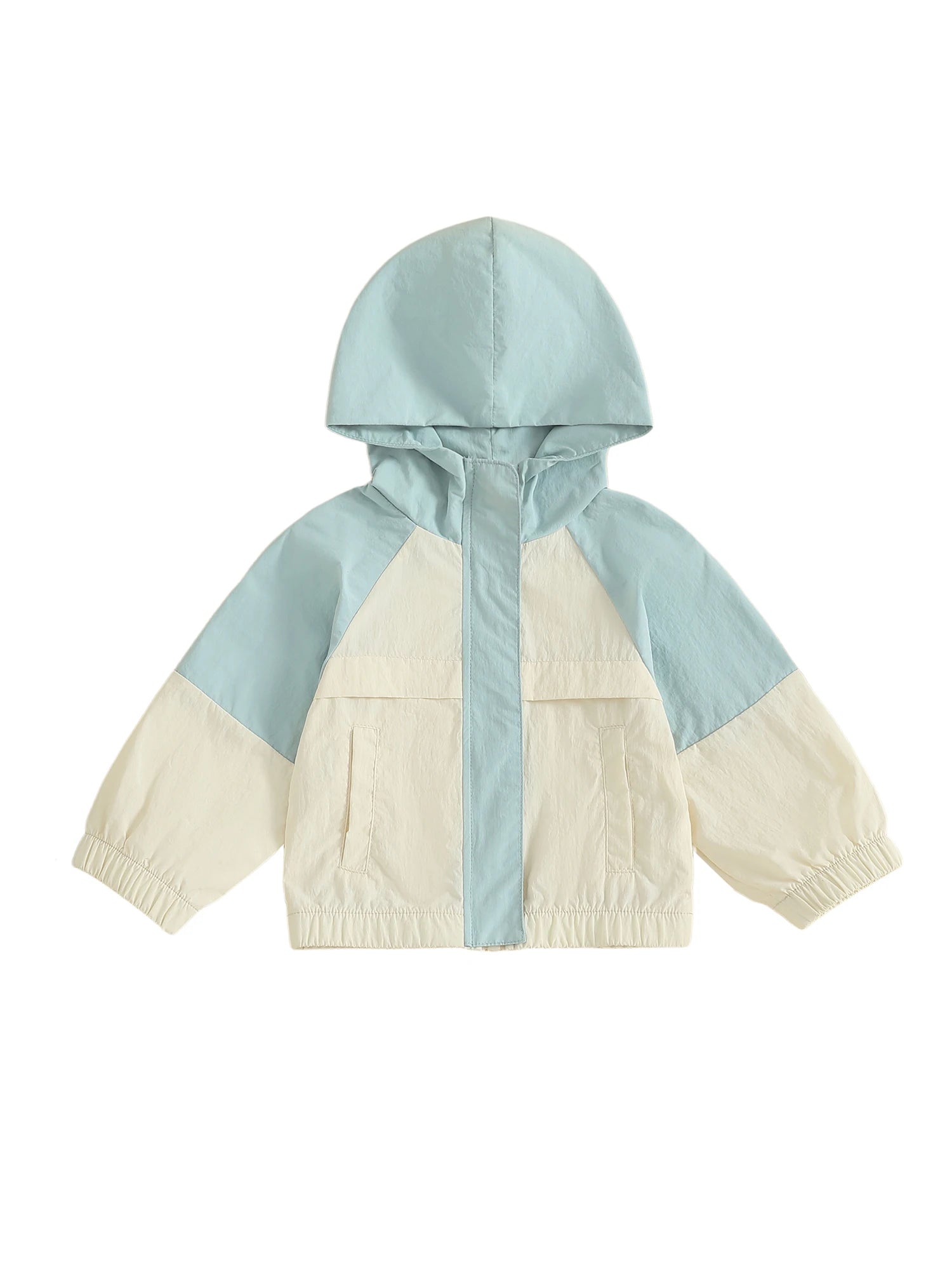 Infant Hooded Jacket with Front Pockets and Zipper Closure Long Sleeve Coat in Vibrant Colors for Year-Round Wear