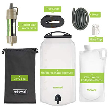 Filter Straw Water Purification System for Hiking Camping and Survivalism - TUV Approved Mini Water Filter with 99.9% Bacteria