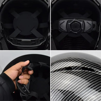 OSHA Full Brim Hard Hat, Lightweight Carbon Fiber Safety Helmet with 6-Point Ratchet Suspension for Men and Women