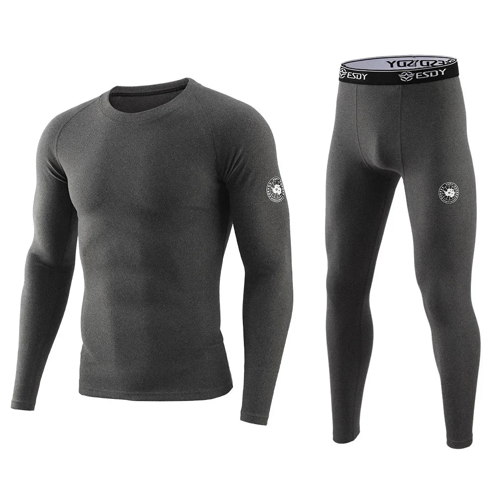 New Winter Men's Thermal Underwear Warm Sports Long Johns High Quality Elasticity Cycling Fitness Underwear Set