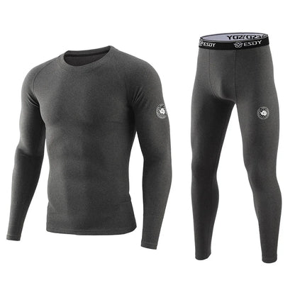 New Winter Men's Thermal Underwear Warm Sports Long Johns High Quality Elasticity Cycling Fitness Underwear Set