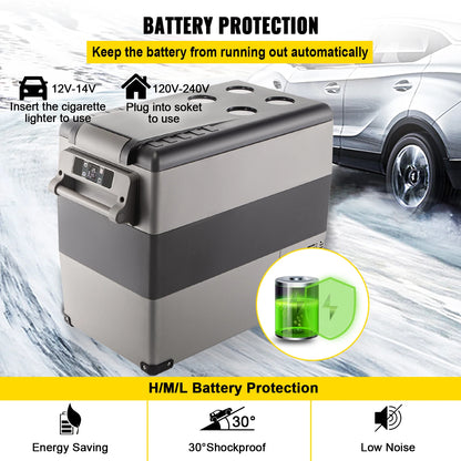 SucceBuy 55L Car Refrigerator Mini Fridge Freezer Portable Compressor Cooler DC 110-240V Ice Box for Camping Picnic