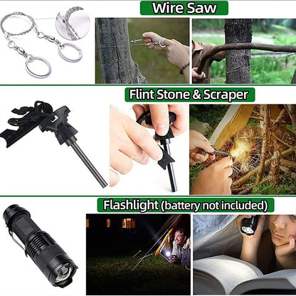 12in1 Multifunctional Emergency Equipment Outdoor Survival Kit Military Outdoor Travel Exploration Camping Tools First Aid Kits