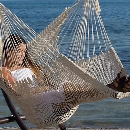 Comfortable Hanging Chair Large Cotton Rope Hammock Chair Indoor Outdoor Use