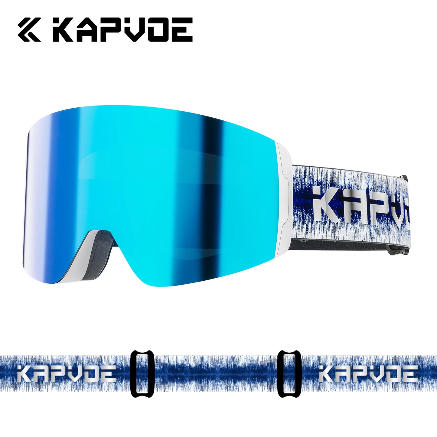 KAPVOE New Photochromic Ski Goggles Snowboard OTG Snow Glasses Magnetic Lens Men Women UV400 Double Layers Lens Anti Fog Skating