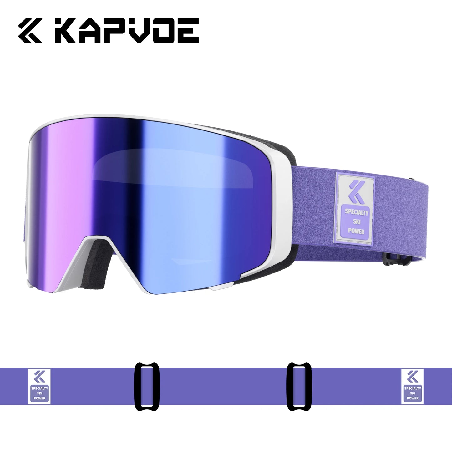 KAPVOE Outdoor Photochromic Ski Goggles Breathable HD Winter Sports Snow Glasses UV400 Anti-fog Magnetic Snowboard Glasses New
