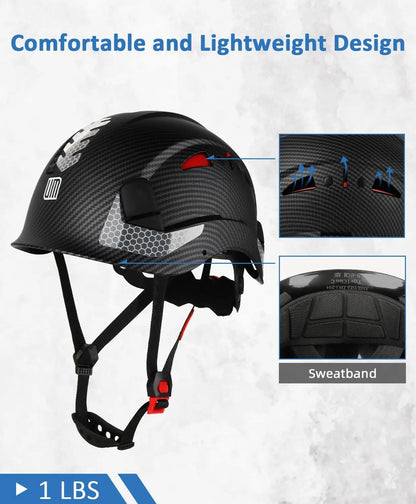 ANSI Z89.1 Approved Safety Helmet, Lightweight Vented Hard Hat with Adjustable Suspension for Industrial Construction