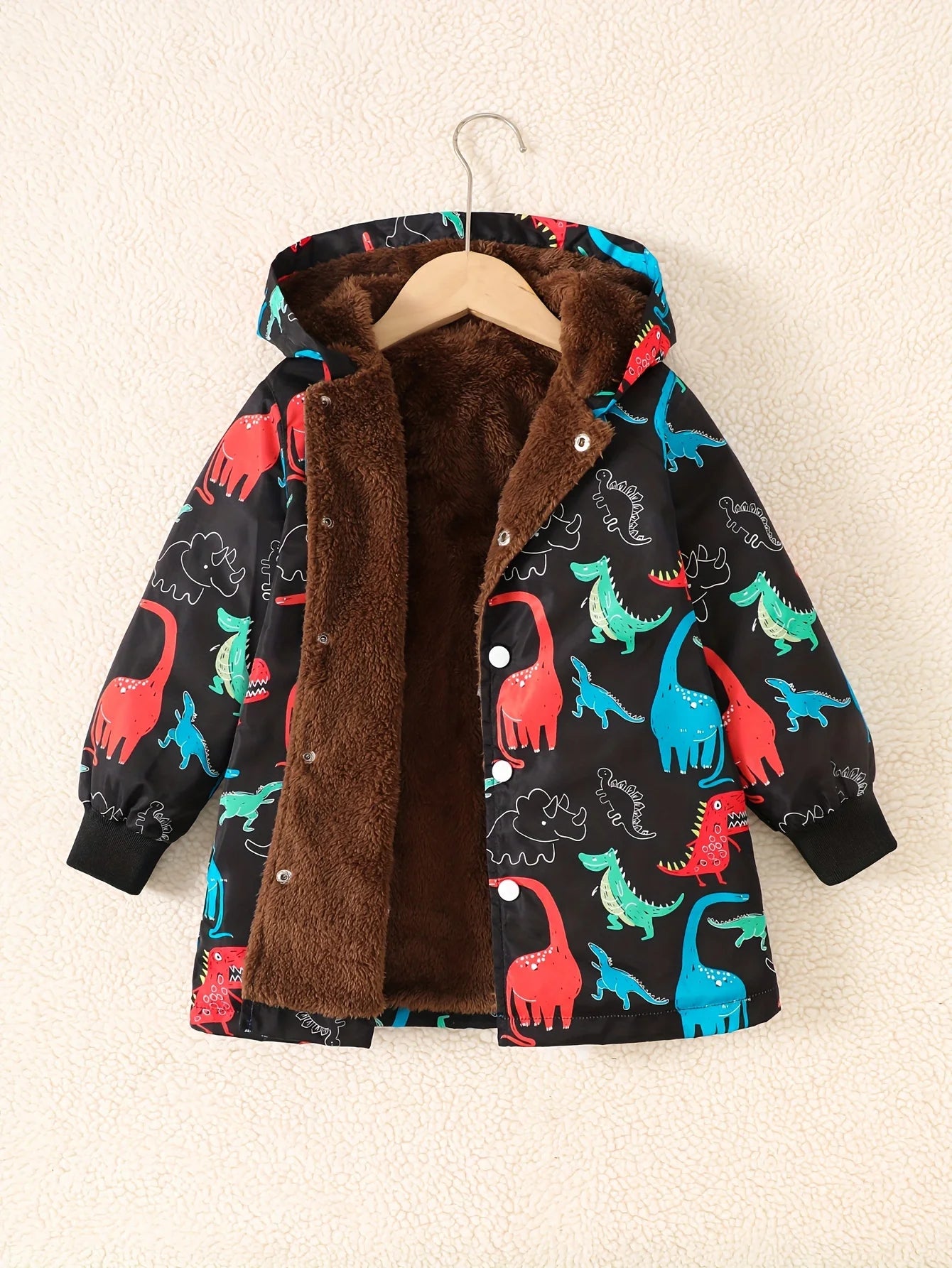 Children's thick jacket with hood and windbreaker for winter warmth. Boys' fashionable coat. Children's rainproof casual wear.