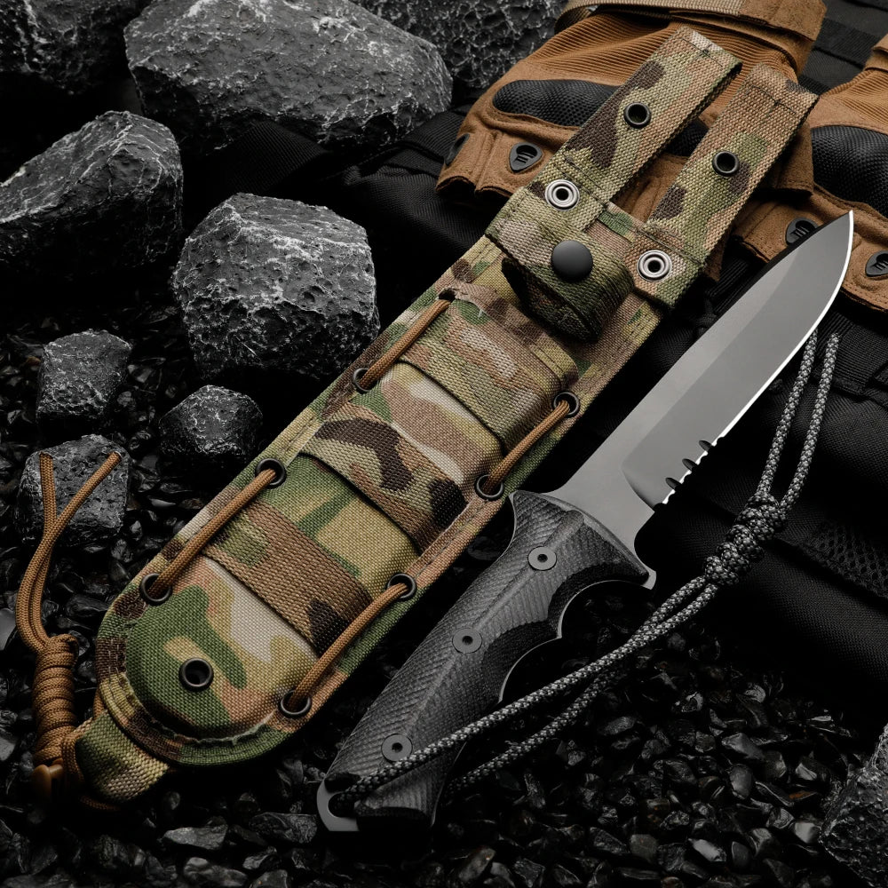 High hardness straight knife, wilderness survival knife, can be used outdoors, camping, rescue, survival, men's gift