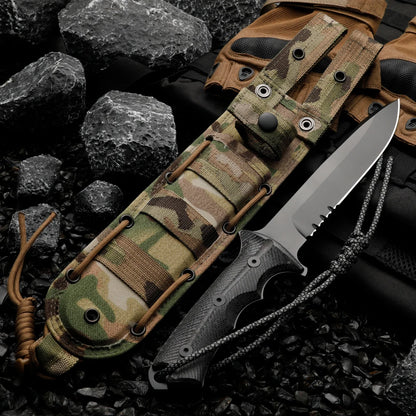 High hardness straight knife, wilderness survival knife, can be used outdoors, camping, rescue, survival, men's gift