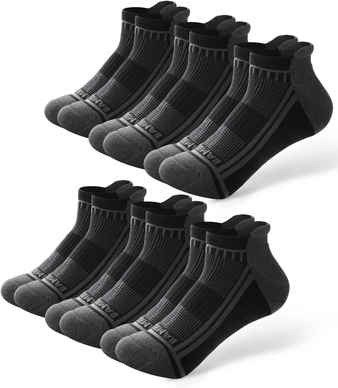 Men's Athletic Ankle Socks with Cushioning, Moisture Wicking, Arch Support, Breathable for Running - 8 Pack