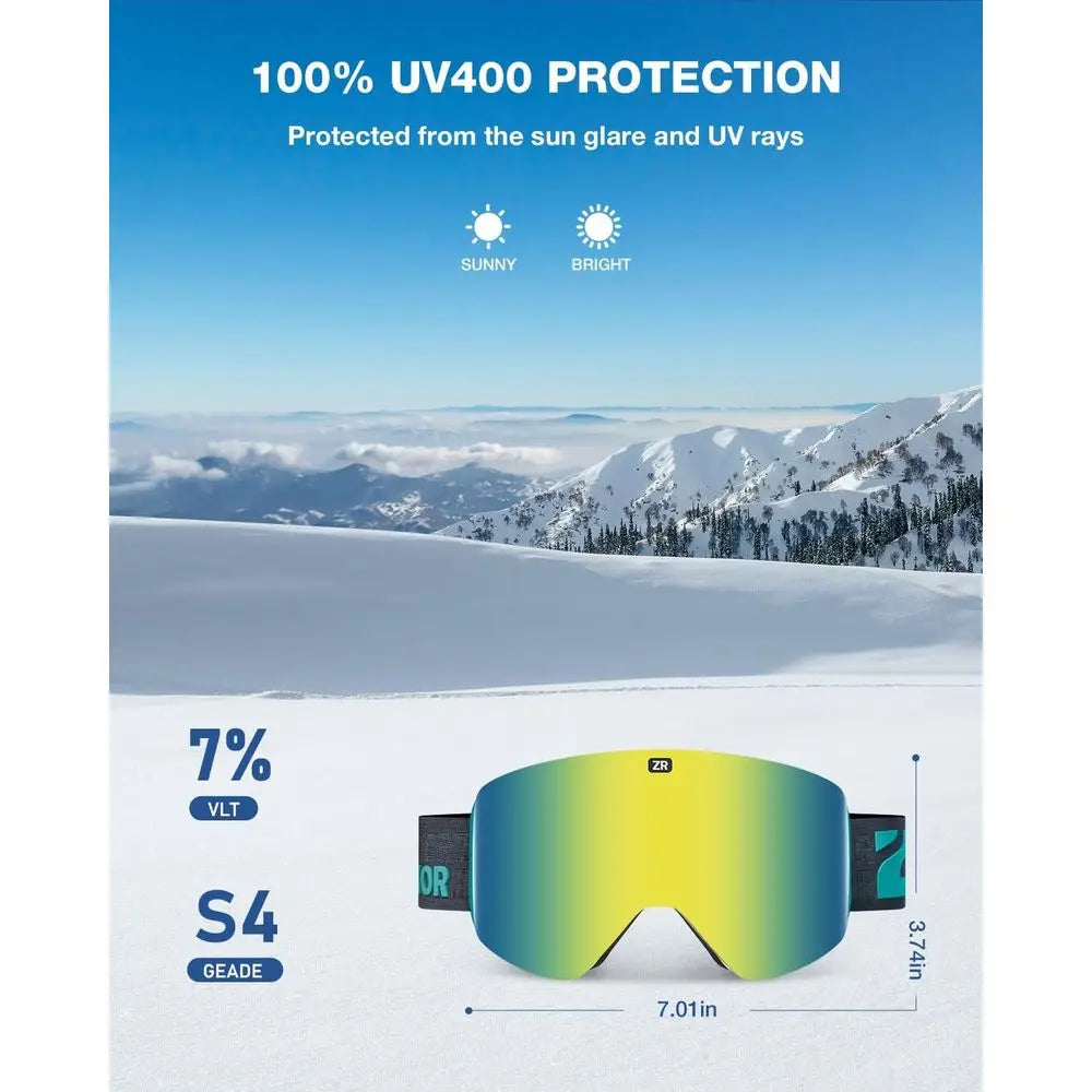 Magnetic Cylindrical Ski Goggles with X11 Lens for Men and Women