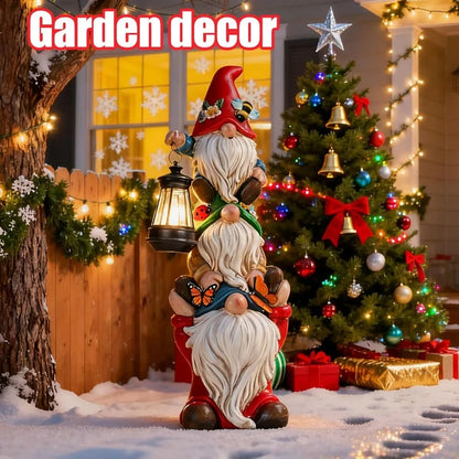 17 in Large Garden Gnome Statue with Solar Lights