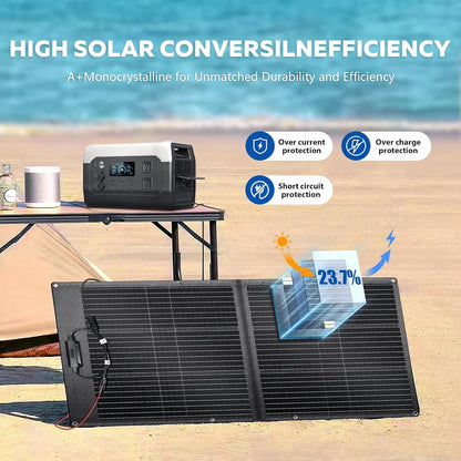 Portable Power Station with 100W Solar Panel,1024Wh LiFePO4 Battery,Solar Generator for Camping, Outdoors, Travel
