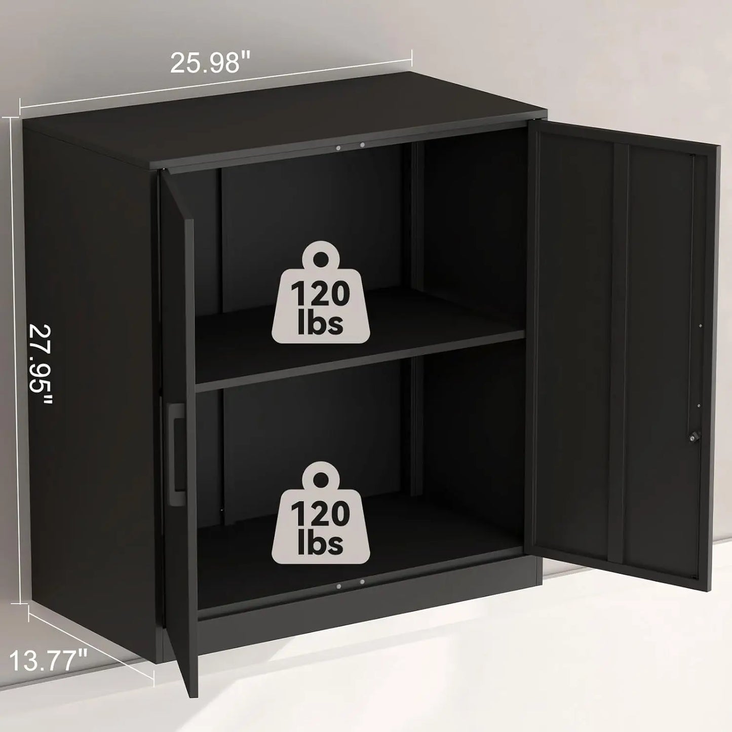 Metal Wall Cabinet,Garage Wall Cabinet with Handle,Lockable Storage Cabinets Wall Mounted with 2 Doors, Customized