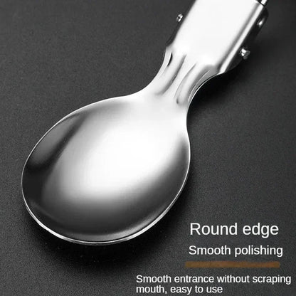 1/3PC Mini Portable Outdoor Spoon Fork Tableware Camping Stainless Steel Cutlery Set for Hiking Outdoor Camping Cooking Supplies