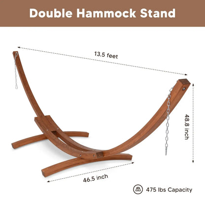 Hammocks Double Hammock with Wooden Stand Included, Outdoor Hammocks for Outside, 475 lbs Capacity, Dark Gray, Customized