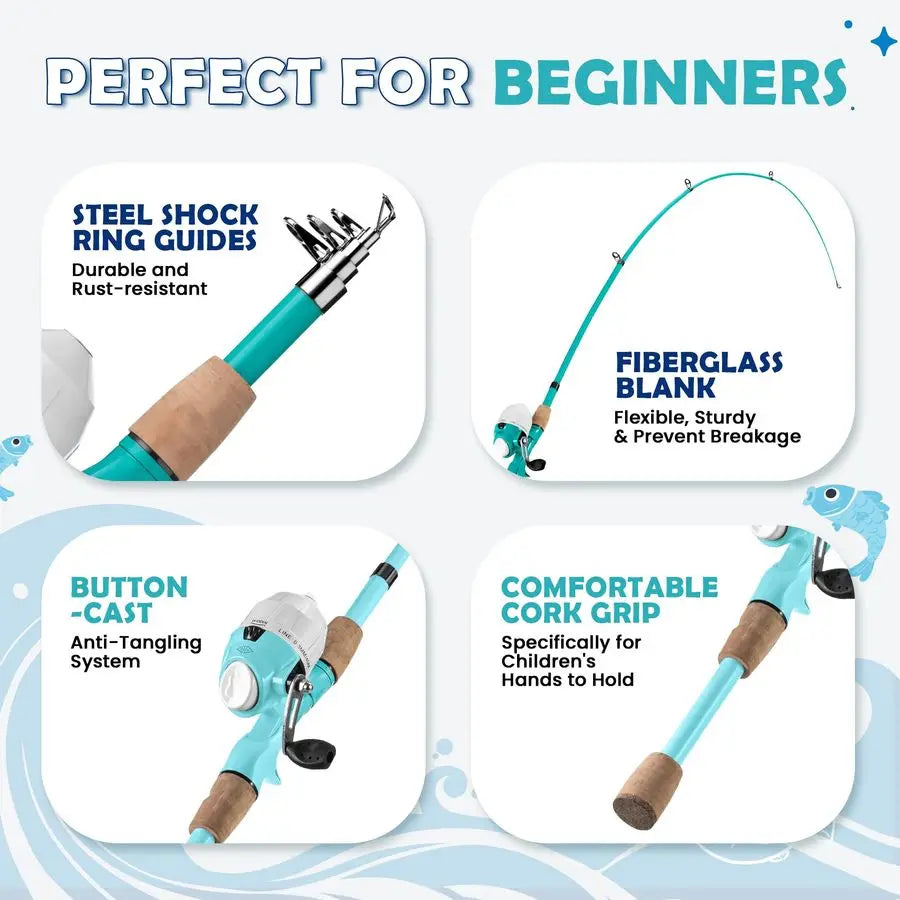 Telescopic  Fishing Poles for Boys and Girls