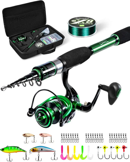 Telescoping Fishing Pole Travel Kit with Carrier Bag  for Men