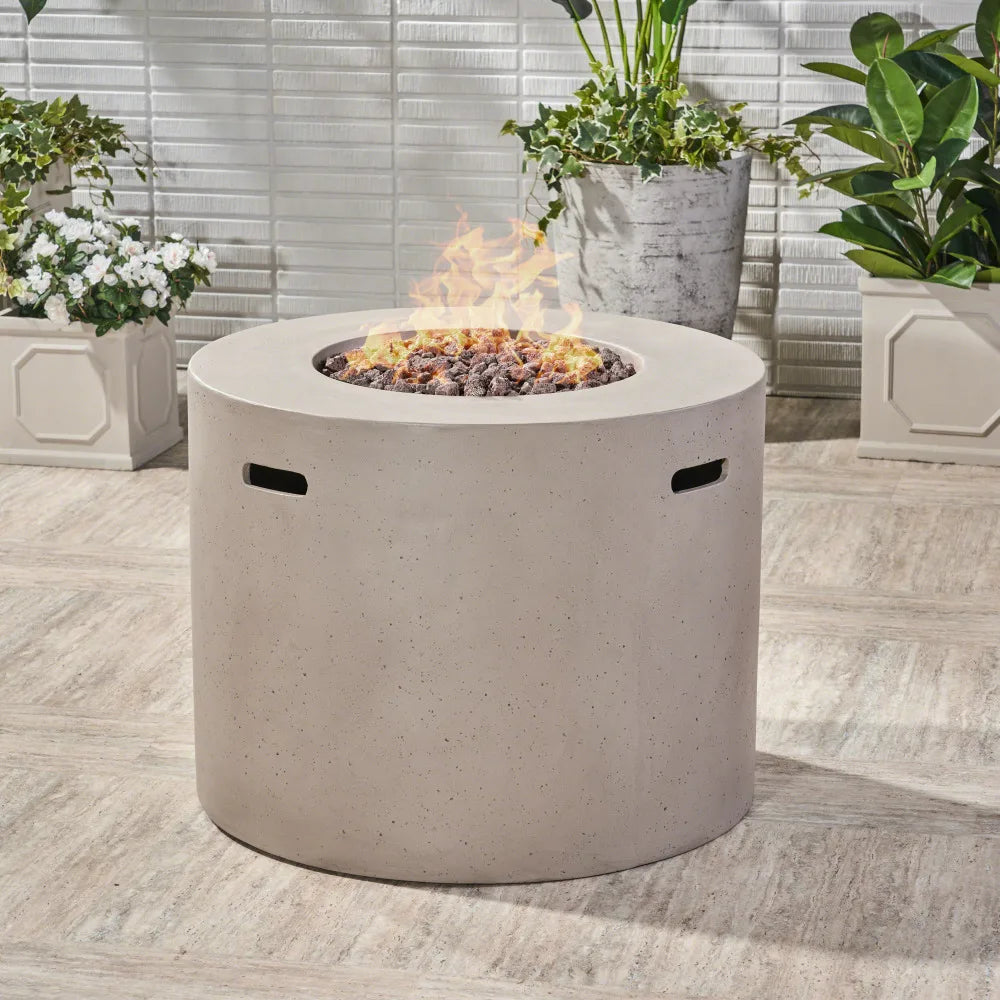 31 Inch Round MGO Propane Fire Pit Table 40000 BTU Outdoor Fireplace Heater for Patio Garden Decor
